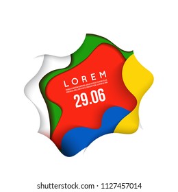 3D abstract background with paper cut shapes. Vector design layout for business presentations, flyers, posters and invitations. Colorful carving art.