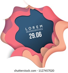 3D abstract background with paper cut shapes. Vector design layout for business presentations, flyers, posters and invitations. Colorful carving art.