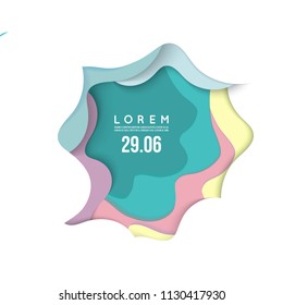 3D abstract background with paper cut shapes. Punchy pastel Vector design layout for business presentations, flyers, posters