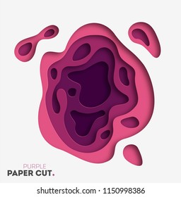 3D abstract background with paper cut shapes. Vector design layout for business presentations, flyers, posters and invitations. purple. illustration eps 10