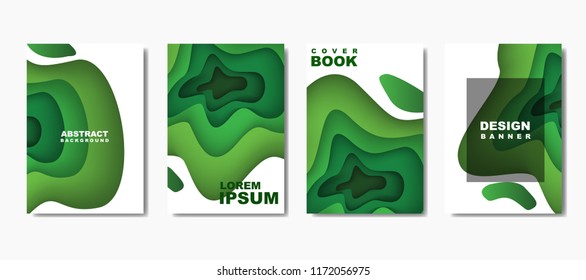 3D abstract background with paper cut shapes,design for cover,flyer,poster