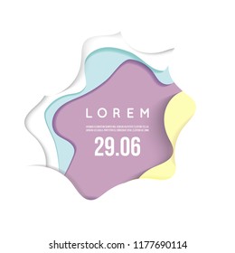 3D abstract background with paper cut shapes. Punchy pastel Vector design layout for business presentations, flyers, posters