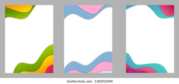 3D abstract background with paper cut shapes. Layered tunnel wave background. Shadows box. Vector design for business presentations, flyers, posters. size is A4 and colorful style