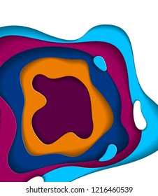 3D abstract background with paper cut shapes. Vector illustration in paper cut style. layout for business card, presentations, flyers or posters. 