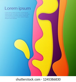 3D abstract background with paper cut shapes