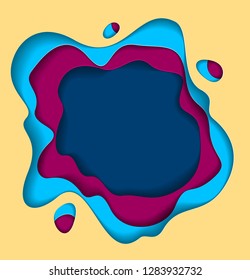 3D abstract background with paper cut shapes. Vector illustration in paper cut style. layout for business card, presentations, flyers or posters. 