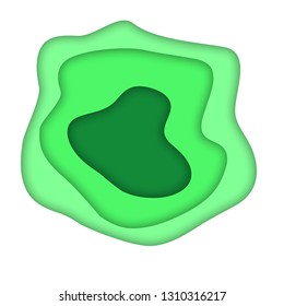 3D abstract background paper cut layout template. Papercut design concept.