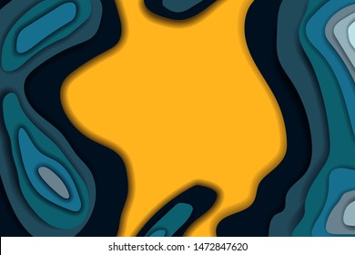 3D abstract background with paper cut shapes.Vector design layout for business presentations.Colorful carving art.