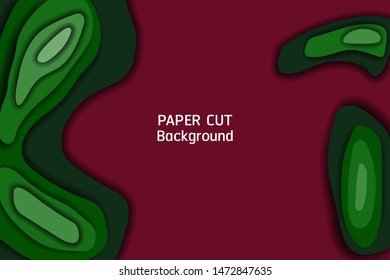 3D abstract background with paper cut shapes.Vector design layout for business presentations.Colorful carving art.