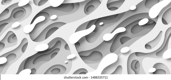 3D abstract background with paper cut shapes. Vector design layout for business presentations, flyers, posters and invitations. White carving art