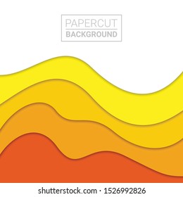 3D abstract background and paper cut shapes, vector illustration
