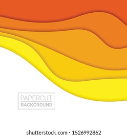 3D abstract background and paper cut shapes, vector illustration