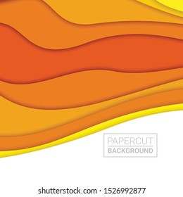 3D abstract background and paper cut shapes, vector illustration