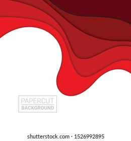 3D abstract background and paper cut shapes, vector illustration