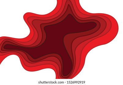 3D abstract background and paper cut shapes, vector illustration