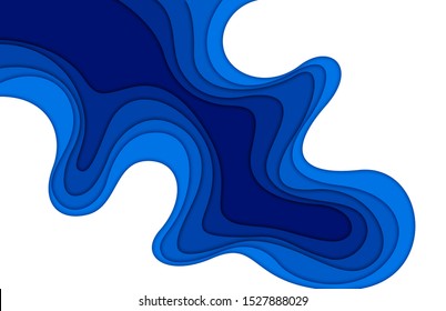 3D abstract background and paper cut shapes, vector illustration