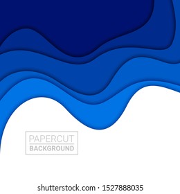3D abstract background and paper cut shapes, vector illustration