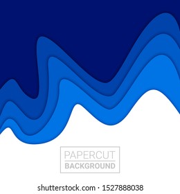 3D abstract background and paper cut shapes, vector illustration