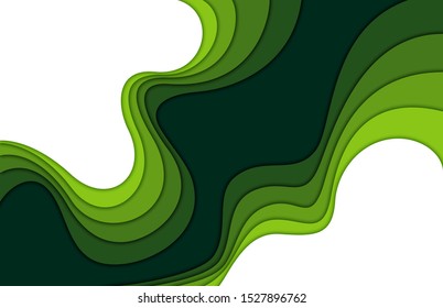3D abstract background and paper cut shapes, vector illustration