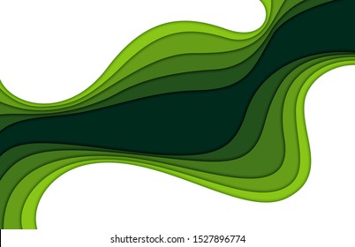 3D abstract background and paper cut shapes, vector illustration