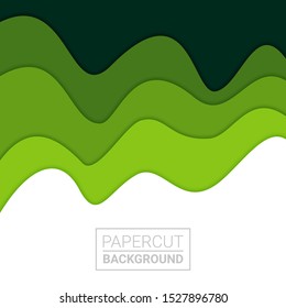 3D abstract background and paper cut shapes, vector illustration