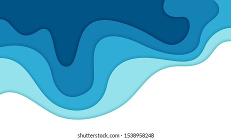 3D abstract background and paper cut shapes, vector illustration