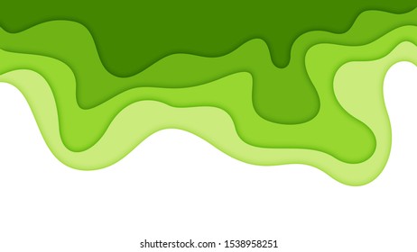 3D abstract background and paper cut shapes, vector illustration