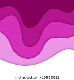 3D abstract background and paper cut shapes, vector illustration