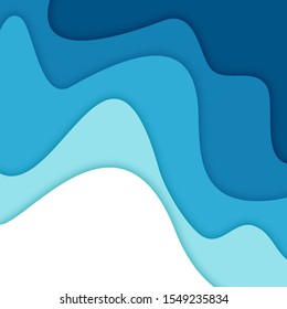 3D abstract background and paper cut shapes, vector illustration