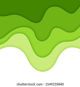 3D abstract background and paper cut shapes, vector illustration