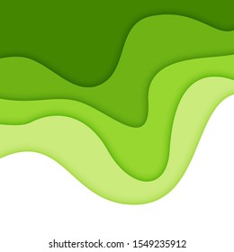 3D abstract background and paper cut shapes, vector illustration