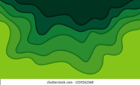 3D abstract background and paper cut shapes, vector illustration