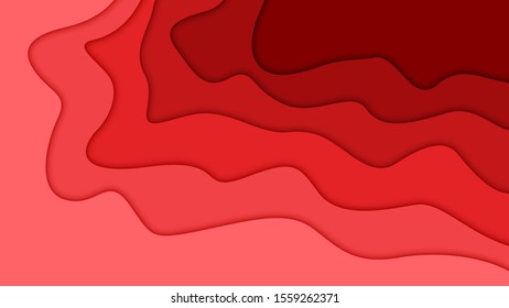3D abstract background and paper cut shapes, vector illustration
