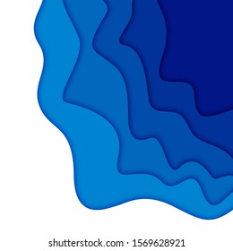 3D abstract background and paper cut shapes, vector illustration