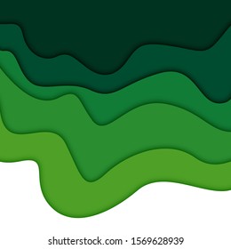 3D abstract background and paper cut shapes, vector illustration