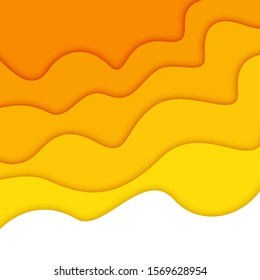 3D abstract background and paper cut shapes, vector illustration