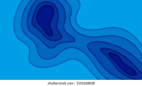 3D abstract background and paper cut shapes, vector illustration