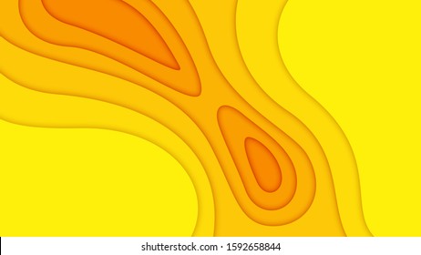 3D abstract background and paper cut shapes, vector illustration