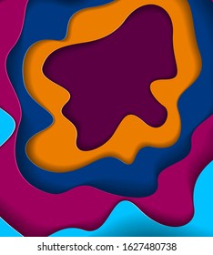 3D abstract background with paper cut shapes. Vector illustration in paper cut style. layout for business card, presentations, flyers or posters. 