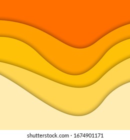 3D abstract background and paper cut shapes, vector illustration