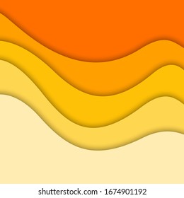 3D abstract background and paper cut shapes, vector illustration