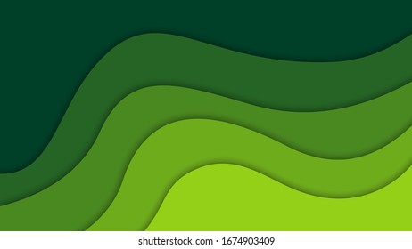 3D abstract background and paper cut shapes, vector illustration