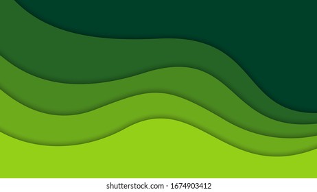 Formas de corte de papel y fondo abstracto 3D, ilustración vectorial