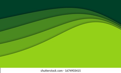 3D abstract background and paper cut shapes, vector illustration