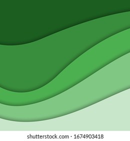 3D abstract background and paper cut shapes, vector illustration