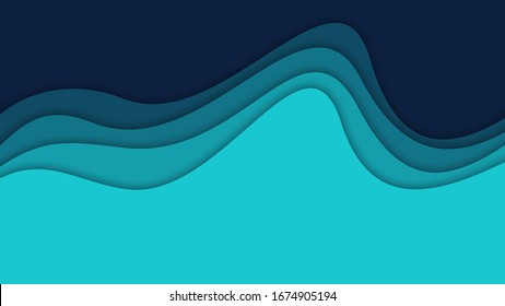 Formas de corte de papel y fondo abstracto 3D, ilustración vectorial