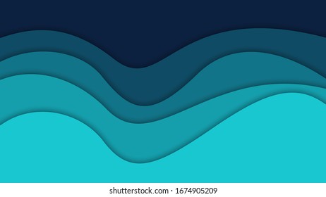 3D abstract background and paper cut shapes, vector illustration