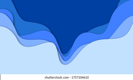 3D abstract background and paper cut shapes, vector illustration