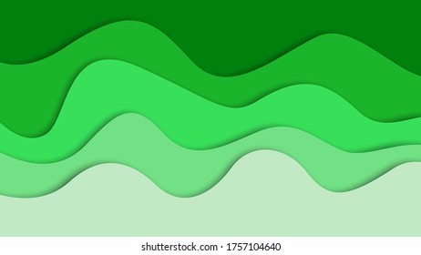 3D abstract background and paper cut shapes, vector illustration