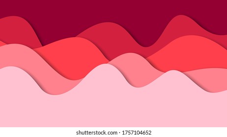 Formas de corte de papel y fondo abstracto 3D, ilustración vectorial